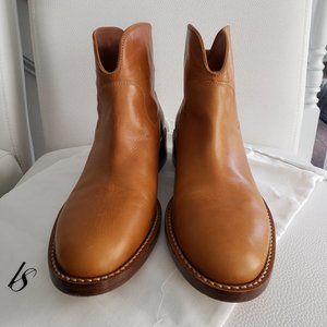 Via Spiga Cognac Leather Boots - 8 1/2